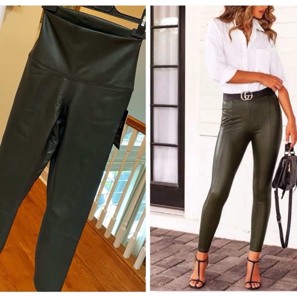 90 Degree by Reflex „black olive“ faux leather leggings